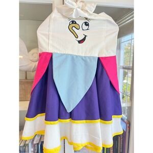 Disney Handmade Chip Tea Cup Dress Girls Size 8/9  Beauty and the Beast Costume